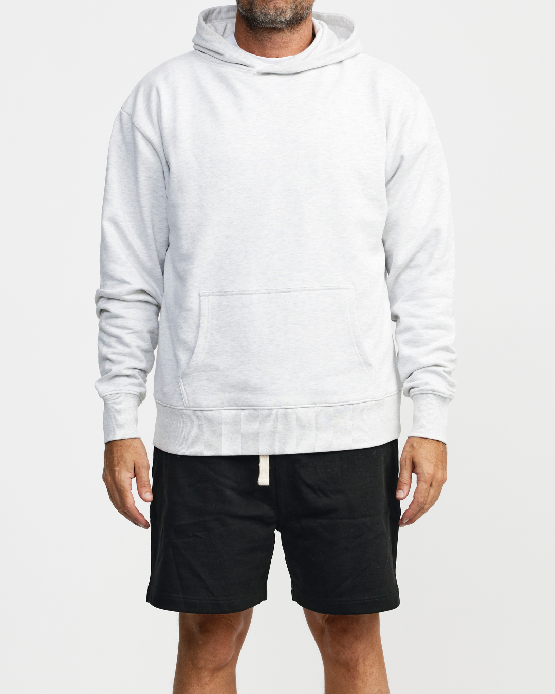 The Essential Hoodie - White Grey Marle