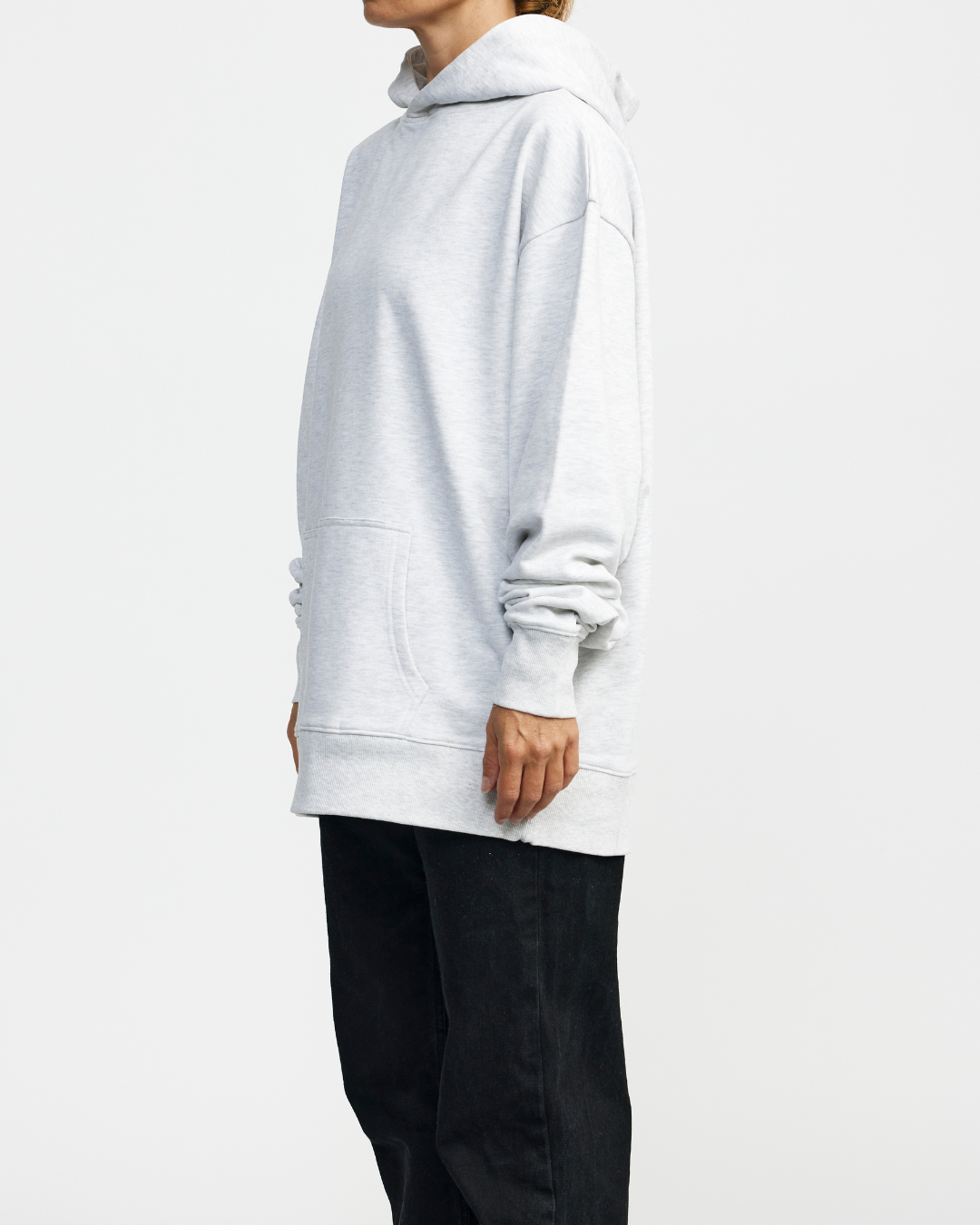 The Essential Hoodie - White Grey Marle