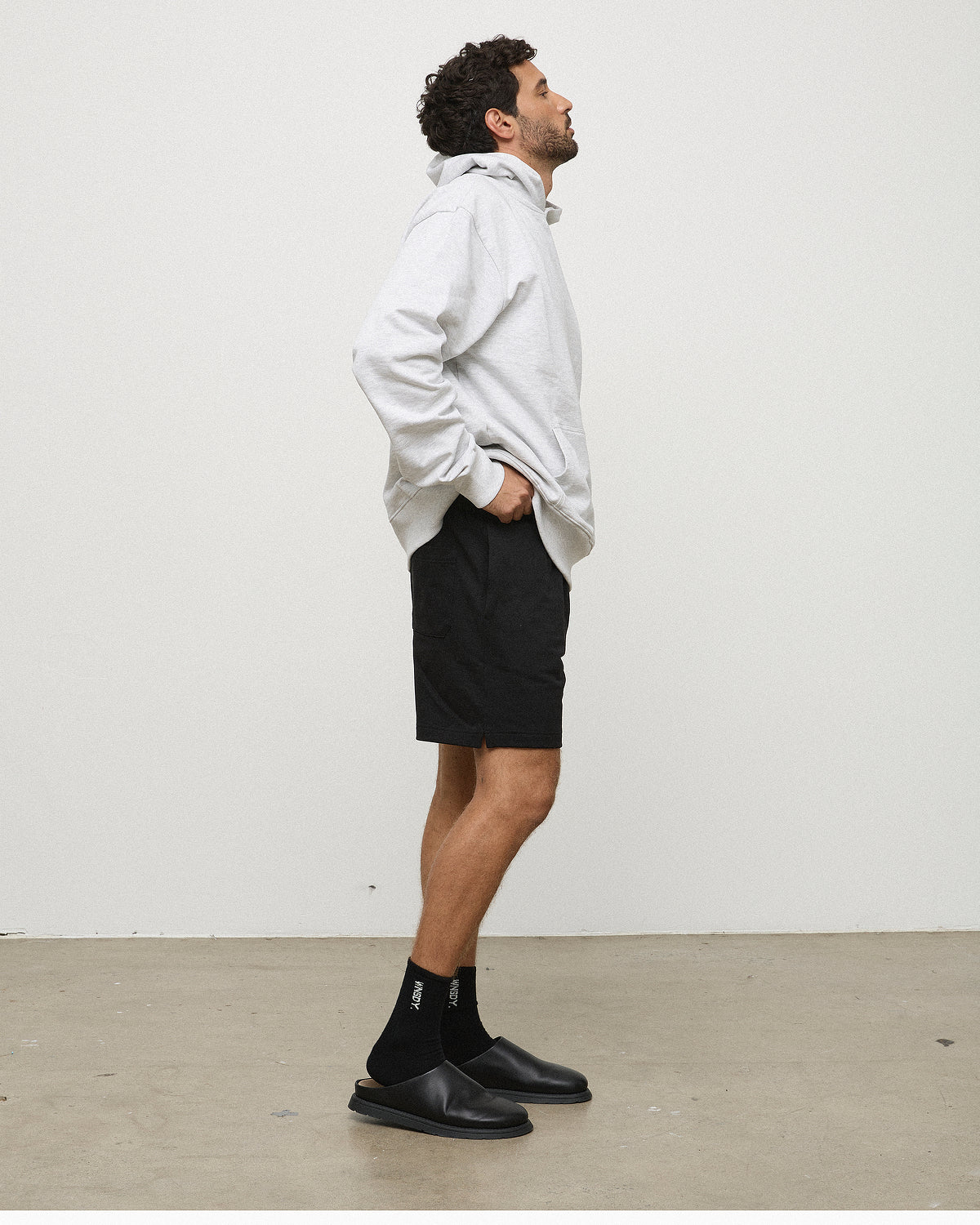 The Essential Hoodie - White Grey Marle