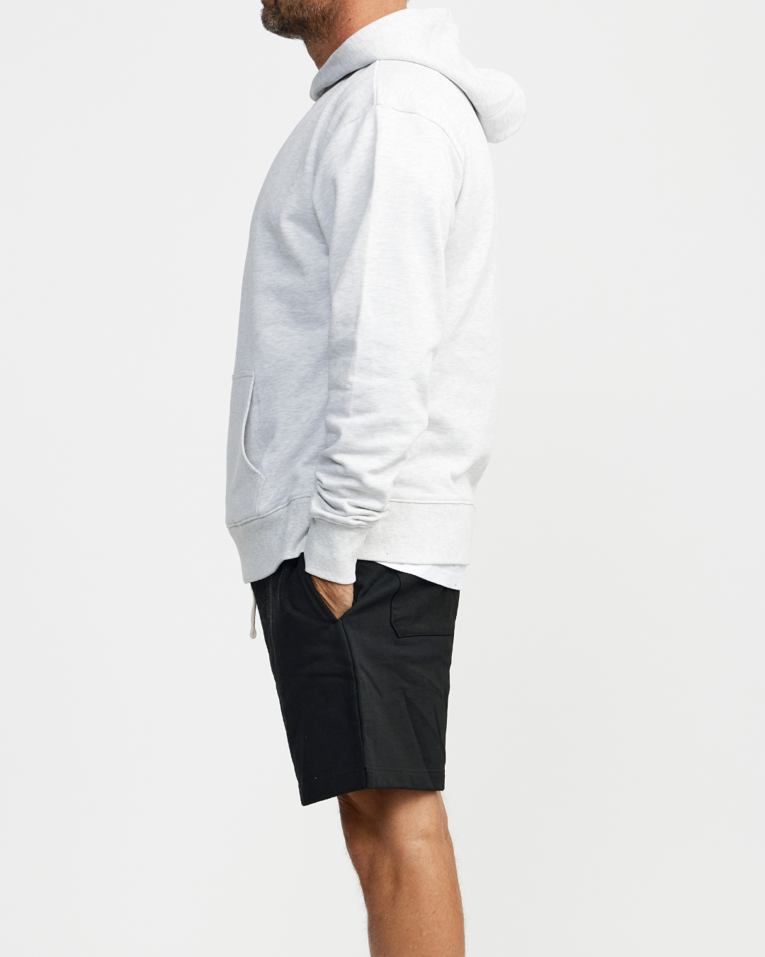The Essential Hoodie - White Grey Marle