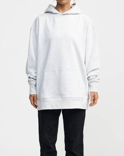 The Essential Hoodie - White Grey Marle