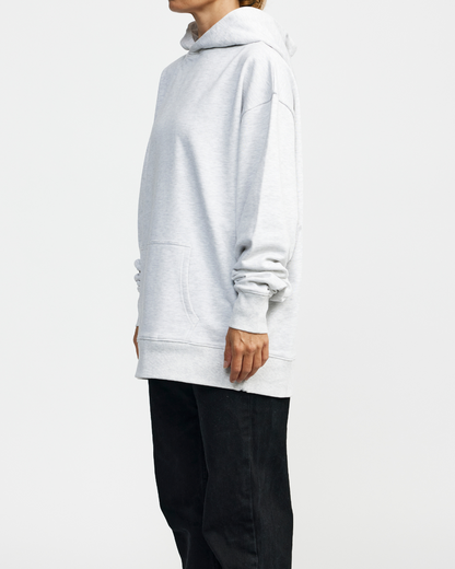 The Essential Hoodie - White Grey Marle