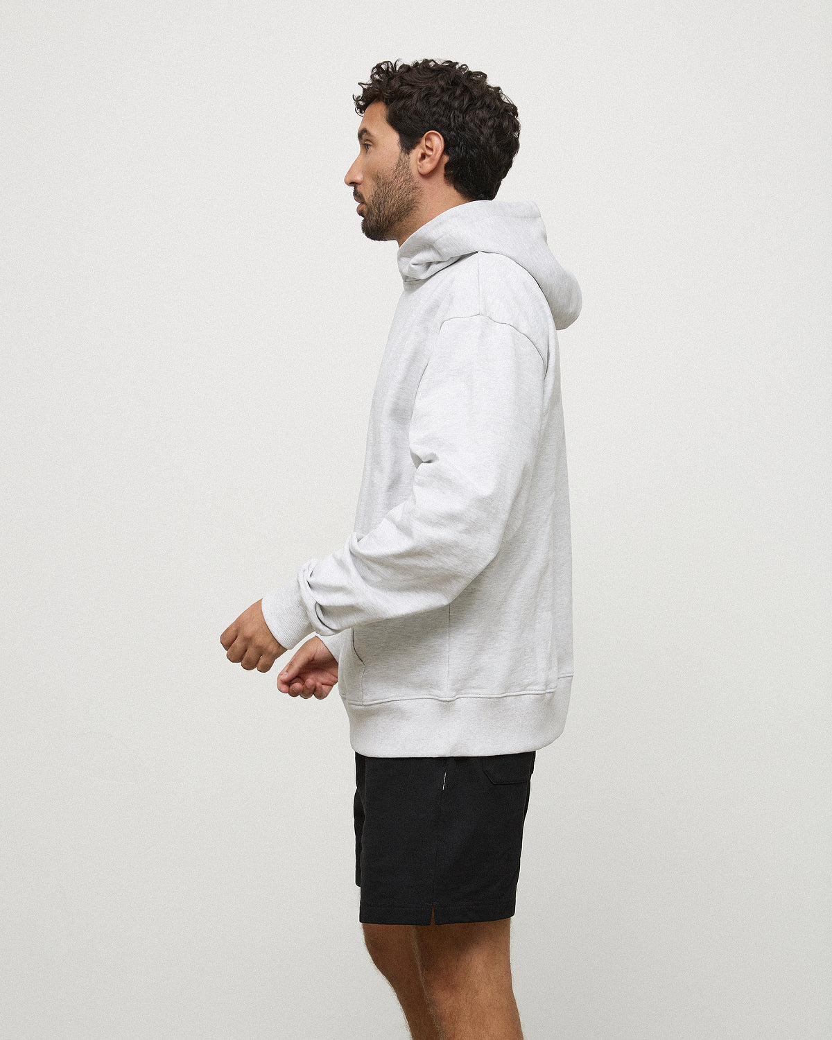 The Essential Hoodie - White Grey Marle