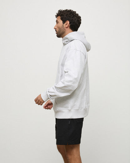 The Essential Hoodie - White Grey Marle