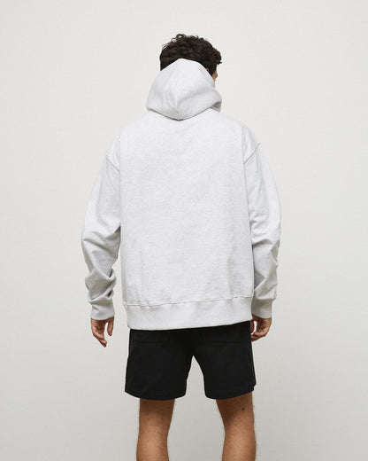 The Essential Hoodie - White Grey Marle